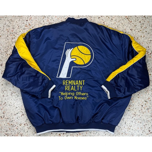 G-III by‎ Carl Banks Vtg NBA Indiana Pacers Embroidered Satin Jacket Size XXL - Picture 8 of 11